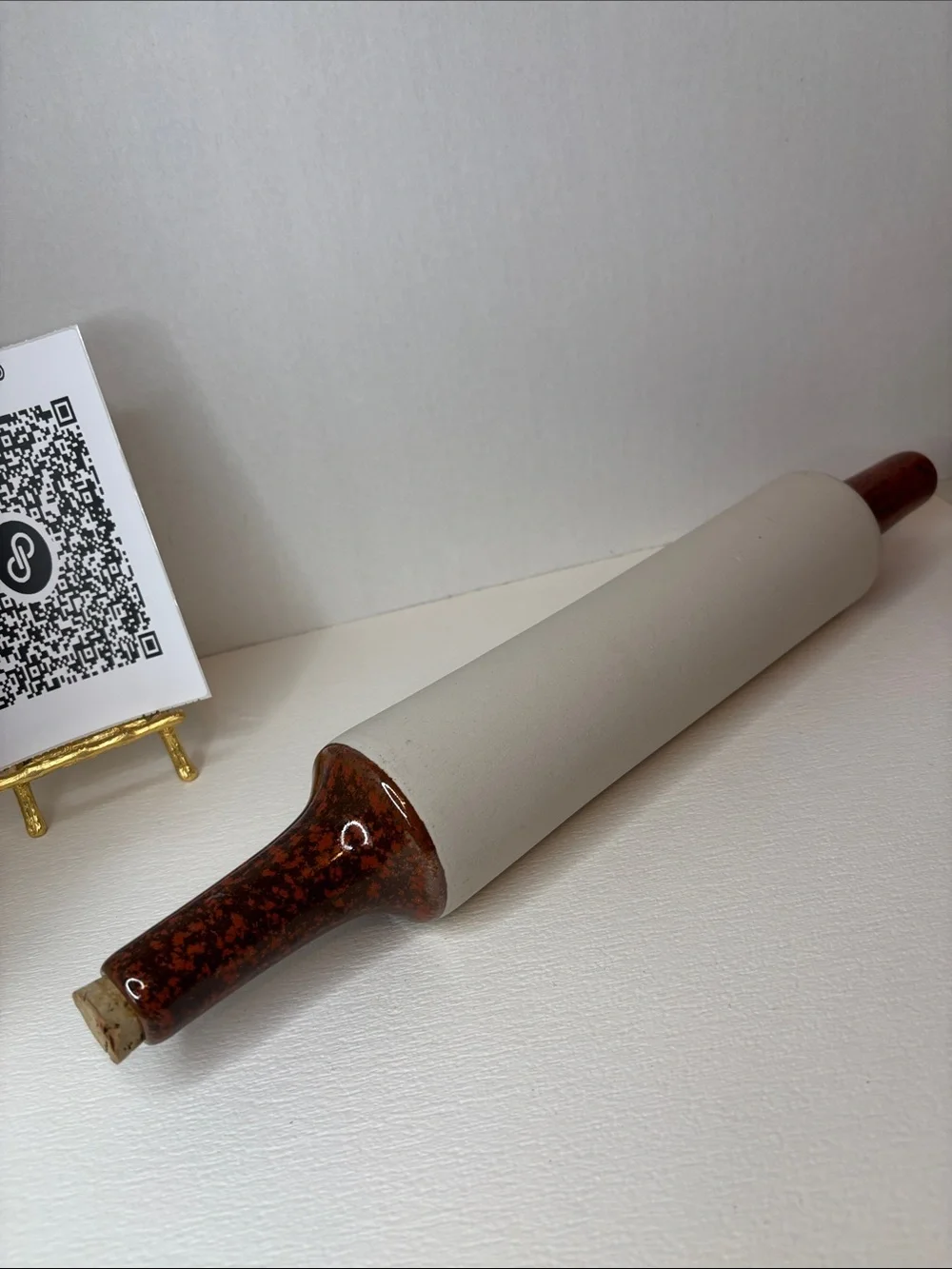 Vintage Stoneware Bisque Finish Water Filled Rolling Pin